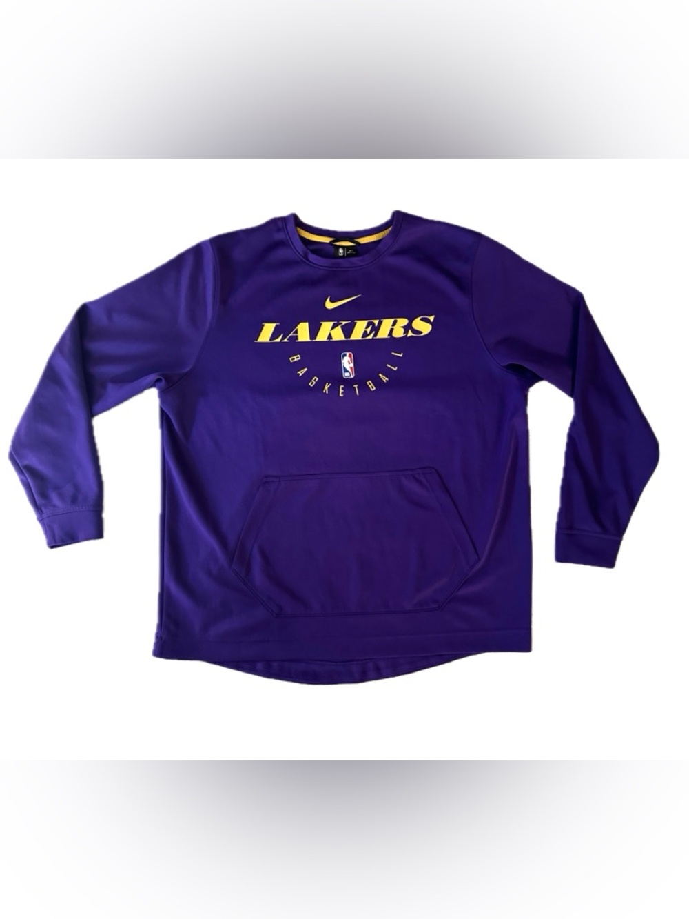 Nike NBA Lakers Dri-FIT Crewneck Sweatshirt Purple Gold Mens XL